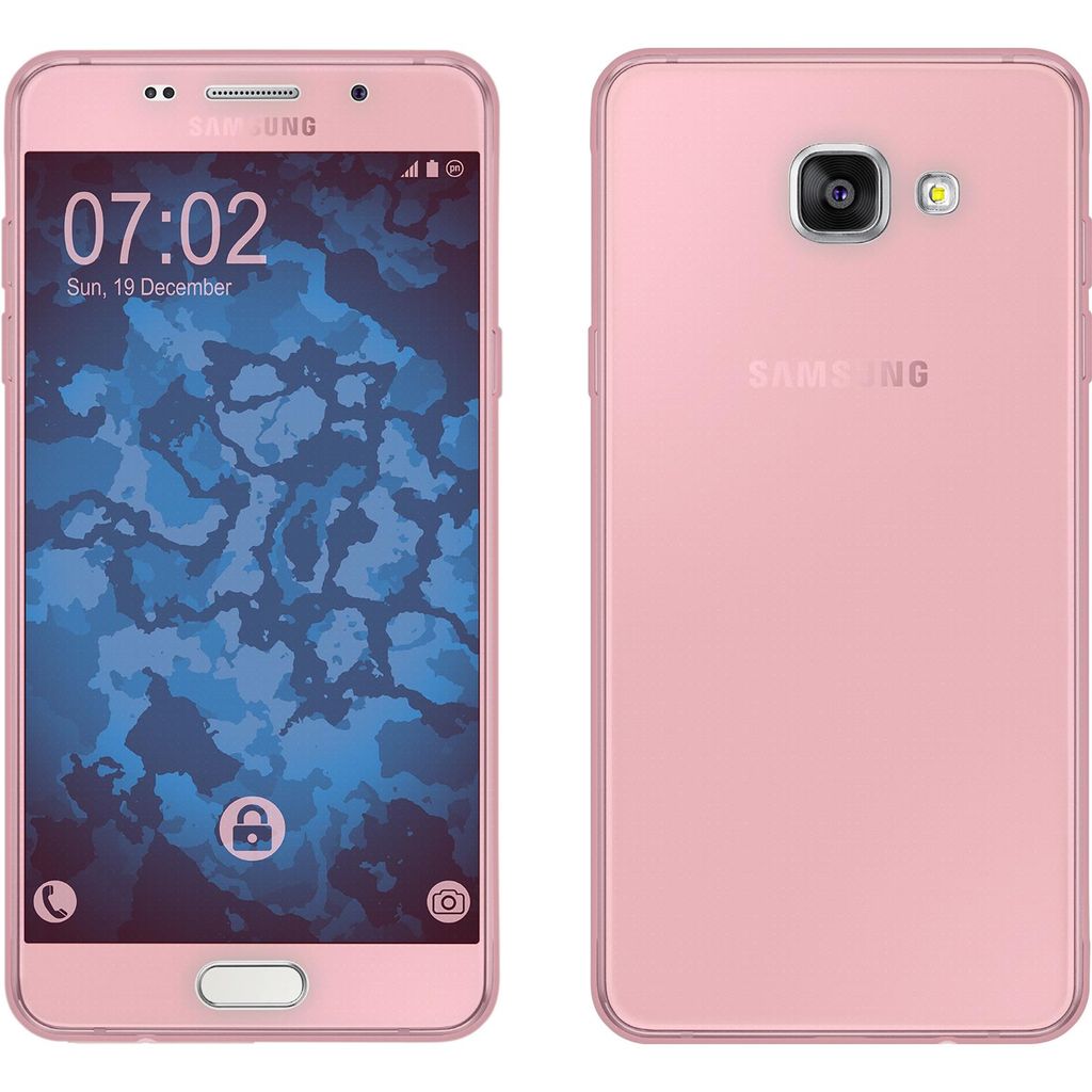 PhoneNatic Case kompatibel mit Samsung Galaxy A5 (2016) A510 - rosa Silikon Hülle 360° Fullbody Cover