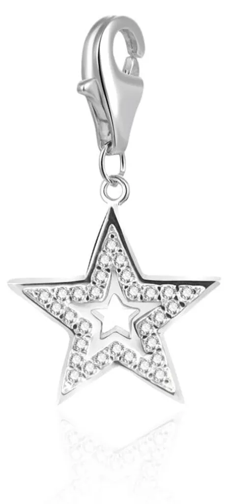 Pendentif en argent massif 925 Étoile AGP38 pour collier femme