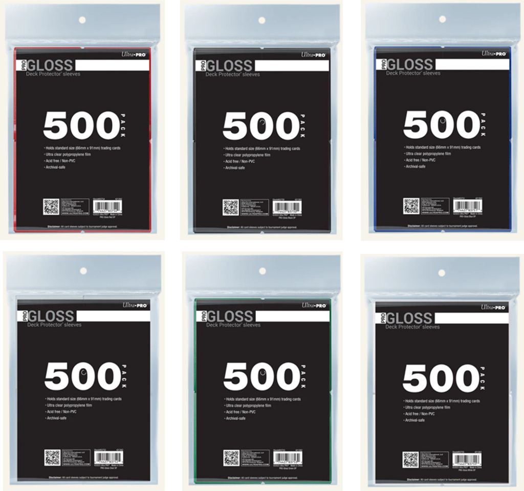 Ultra Pro PRO-Gloss Standard Deck Protector Sleeves Bundle 500ct Blue
