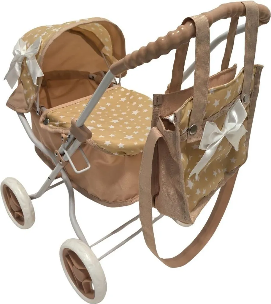 Landau de poupées profondes pour promenade avec sac et panier intégré