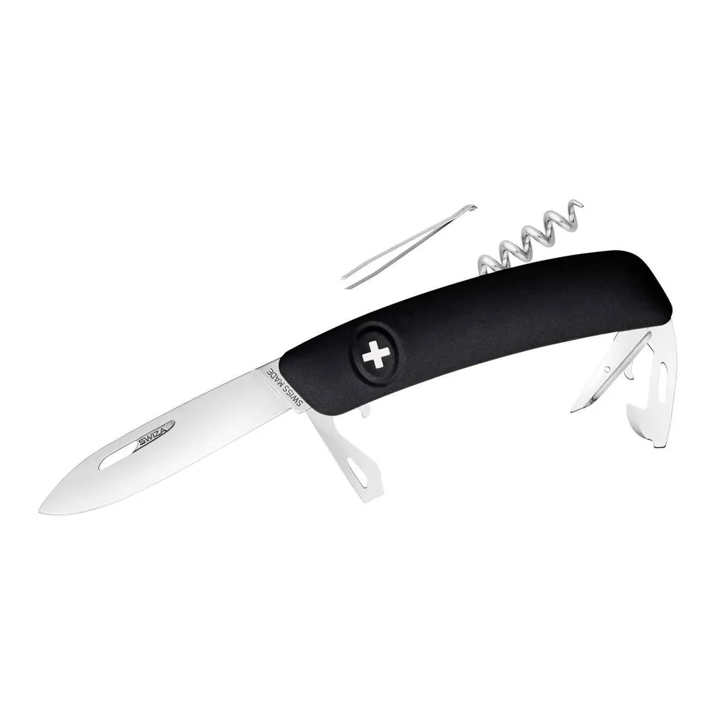Couteau suisse de randonnée SWIZA D03 noir 11 fonctions pour le bivouac