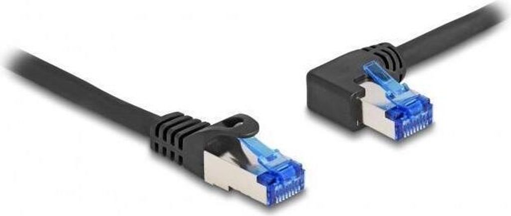 DELOCK RJ45 NWK Cat.6A S/FTP gerade gewinkelt 3m schwarz