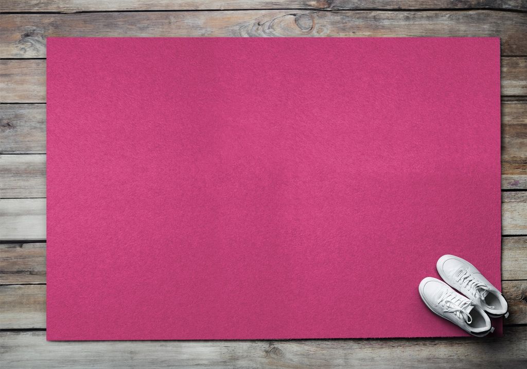 Fußmatte Aussen - Schuhmatte Haustür- Schmutzfangmatte Türvorleger - Outdoor Teppich Schmutzfänger - 150x100 cm - Intensive Himbeere