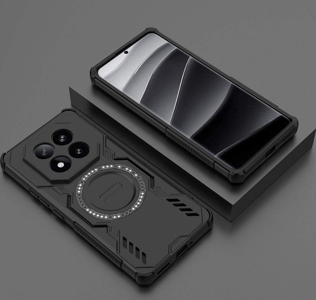 Cover Con Anello Metallico Magnetico Anello Magnetico Per Supporto Auto Cover Magnetica Per Xiaomi Redmi Note 13 Pro 4G / Poco M6 Pro 4G - Custodia Opaca Traslucida, Antiurto, Con Anello MagSafe