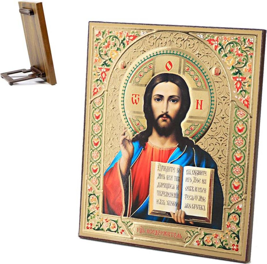 Ikone Jesus Christus Holz 15x18 Икона Господь Вседержитель Спаситель 39117