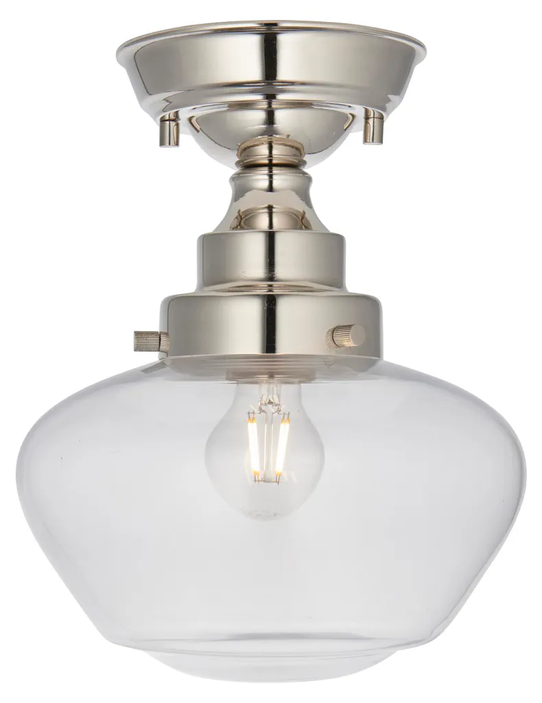 Suspension E27 en Métal Nickelé - Éclairage Anti-Éblouissement 31cm