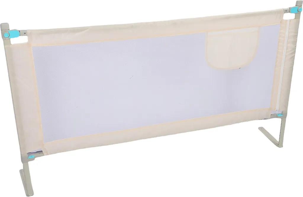 Barrière de lit bébé beige levable verticalement avec boucle de sécurité - 2