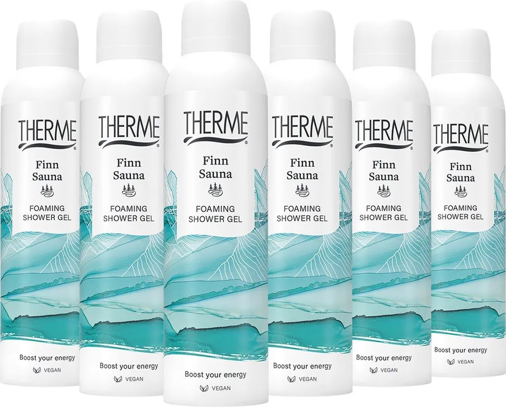 Gel douche moussant Therme Finn Sauna pack de 6 flacons de 200 ml luxe