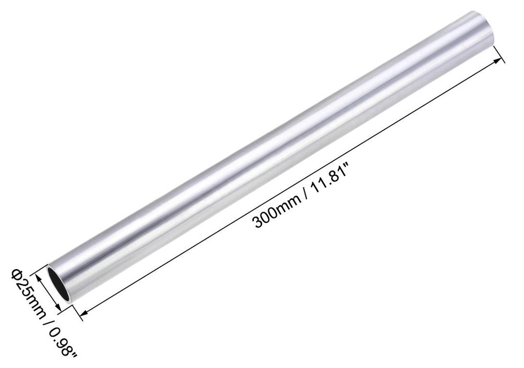 300mm Lange Alurohr 25mm Au?endurchmesser, 6063 Aluminium Rohr 21mm Innendurchmesser, Nahtlose Gerade Rundrohr Aluprofil Rohre fš¹r Industriebau ...