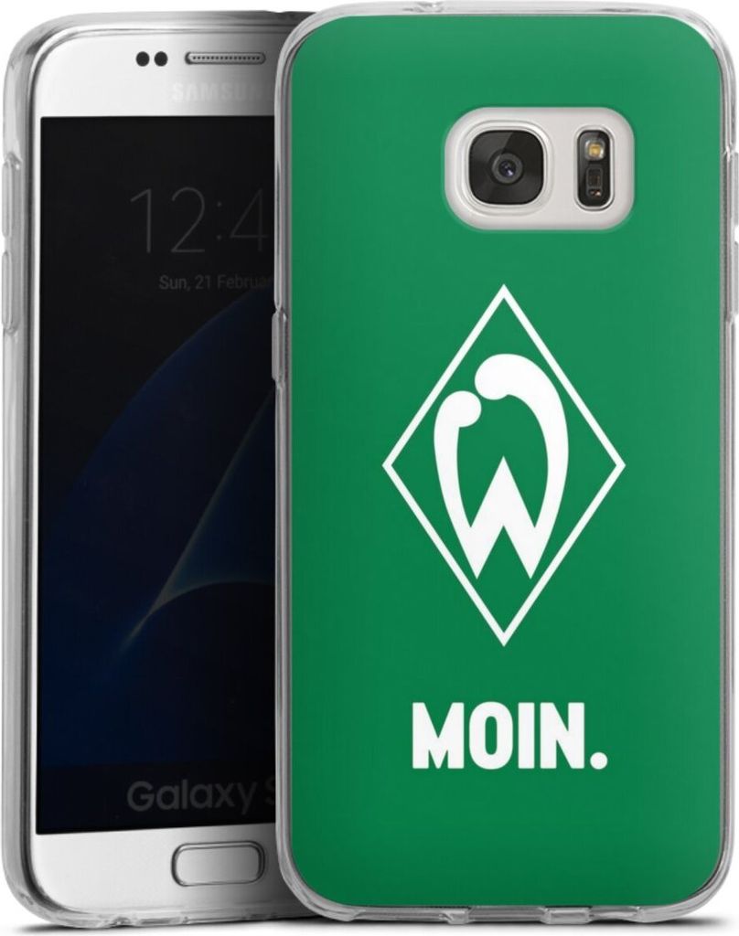 DeinDesign Handyhülle für Samsung Galaxy S7 Silikon Hülle Case Smartphone Schutzhülle Moin Offizielles Lizenzprodukt SV Werder Bremen