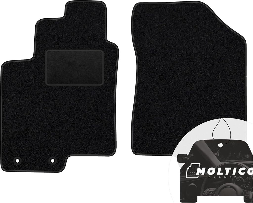 moto-MOLTICO Vorne Fußmatten Auto Velours Autoteppiche Schwarz Automatten Set 2-teilig passend für Kia Proceed I 2007-2012