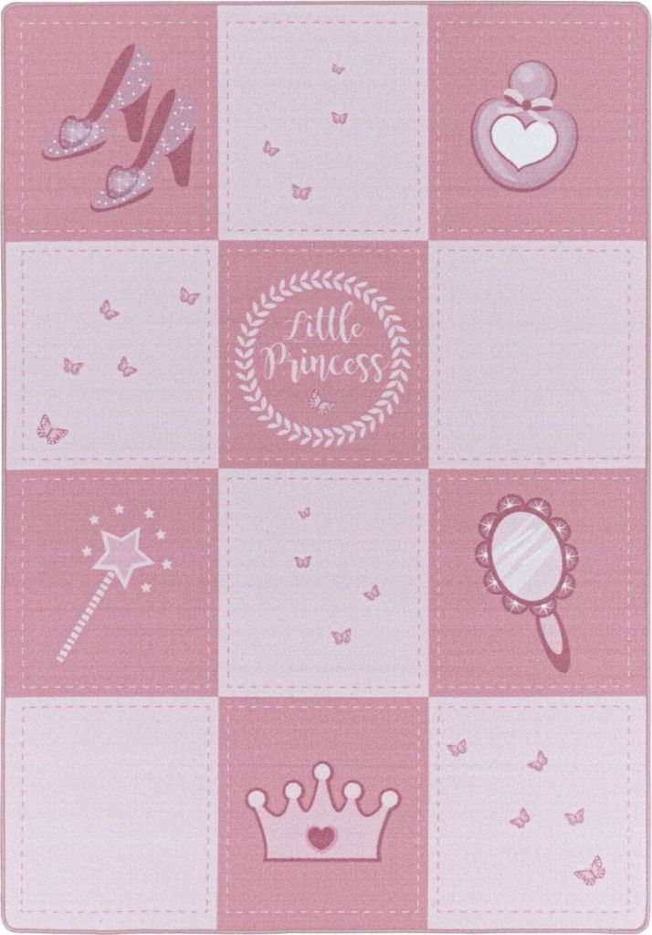Kinder Teppich Paula rechteckig, Farbe: Pink, Größe:120x170 cm
