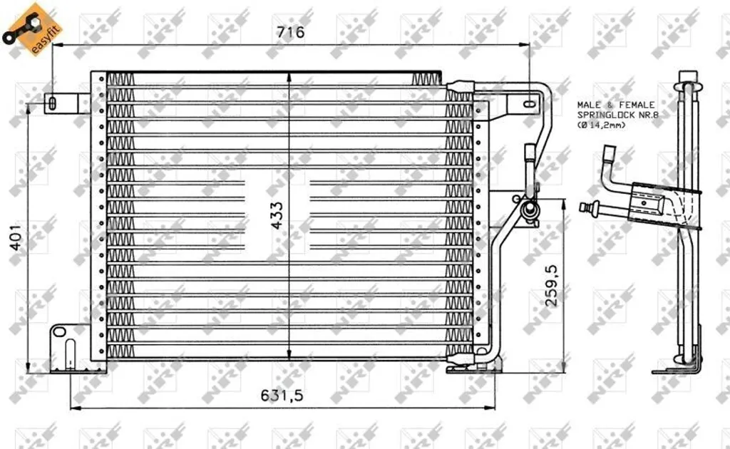 Condenseur de clim NRF 35221 pour Jeep Grand Cherokee I ZG ZJ OE 55036473