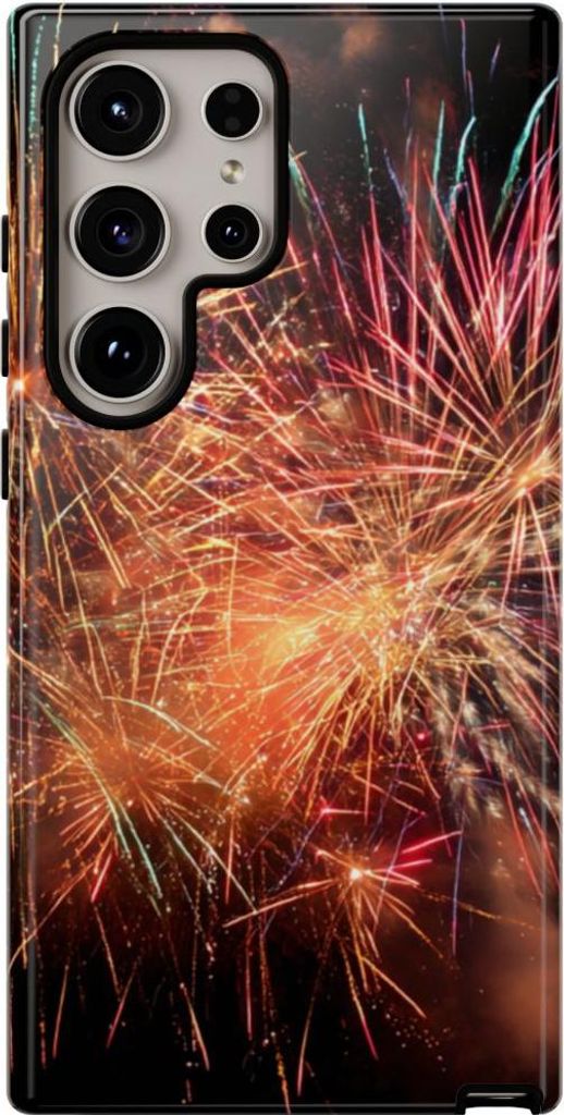 Buntes Feuerwerk am Nachthimmel – Hülle Kompatibel mit Samsung Galaxy S24 Ultra