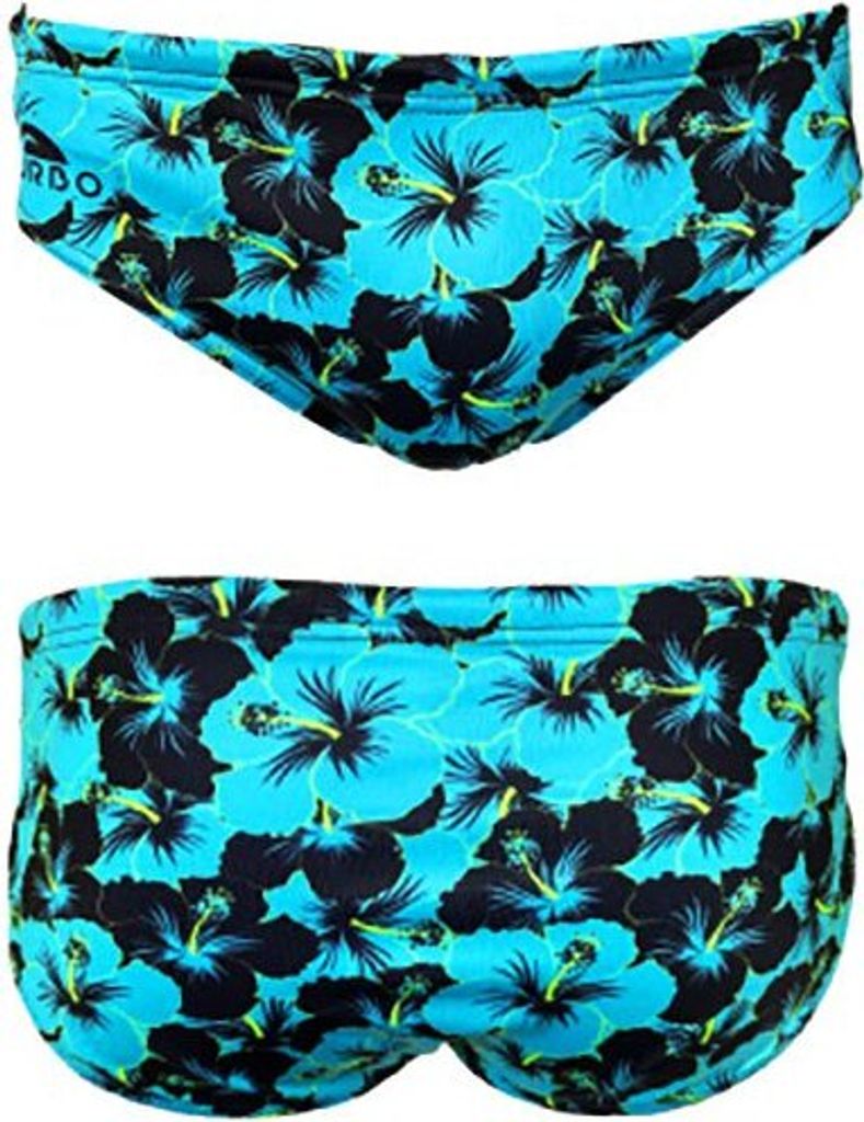 Turbo Fluor Hibis Badeslip Blau,Schwarz M Mann Blau,Schwarz M