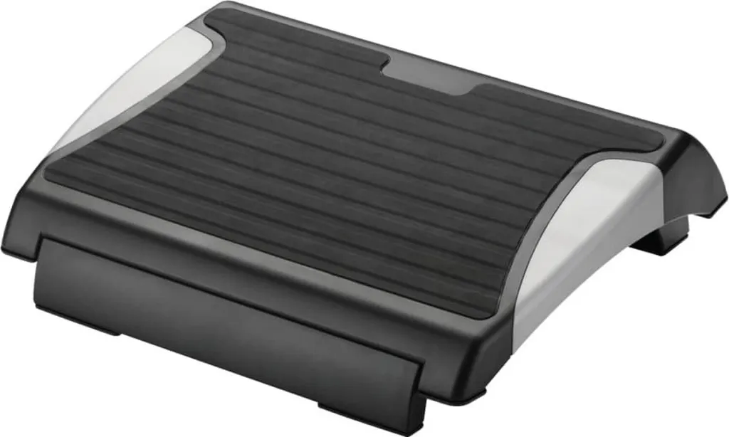Poggiapiedi Q-Connect KF20076 Regolabile con Tappetino Antiscivolo Nero