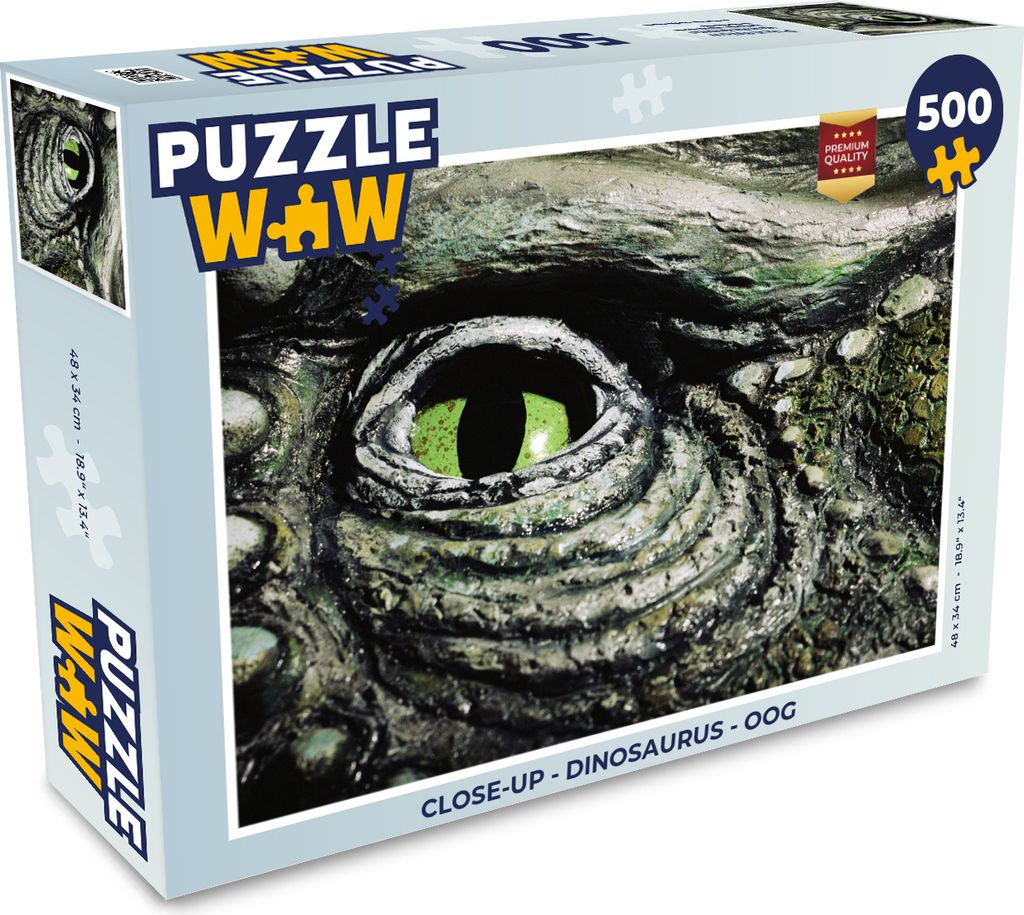 MuchoWow Puzzle 500 Teile Nahaufnahme - Dinosaurier - Auge - 500 Teile - Kinder - Selberbauen - Puzzlespiele