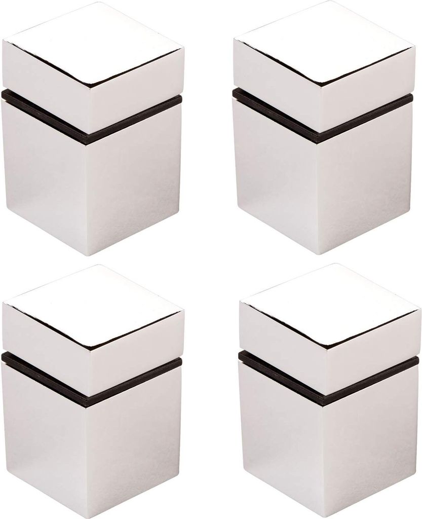 4 Stück Regalträger CUBE II Chrom poliert Glasbodenhalter Bodenträger