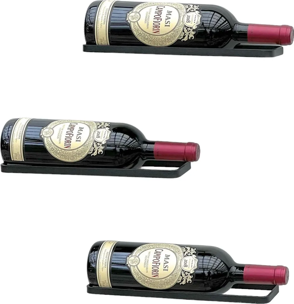 DanDiBo Porte-vin Métal Noir 96419 - Set de 3 Porte-bouteilles Muraux