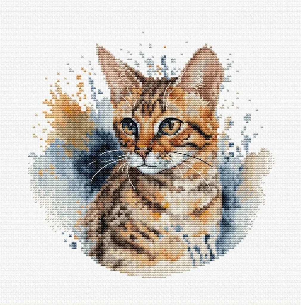 Kit point de croix complet chat Bengal : fini les accessoires manquants