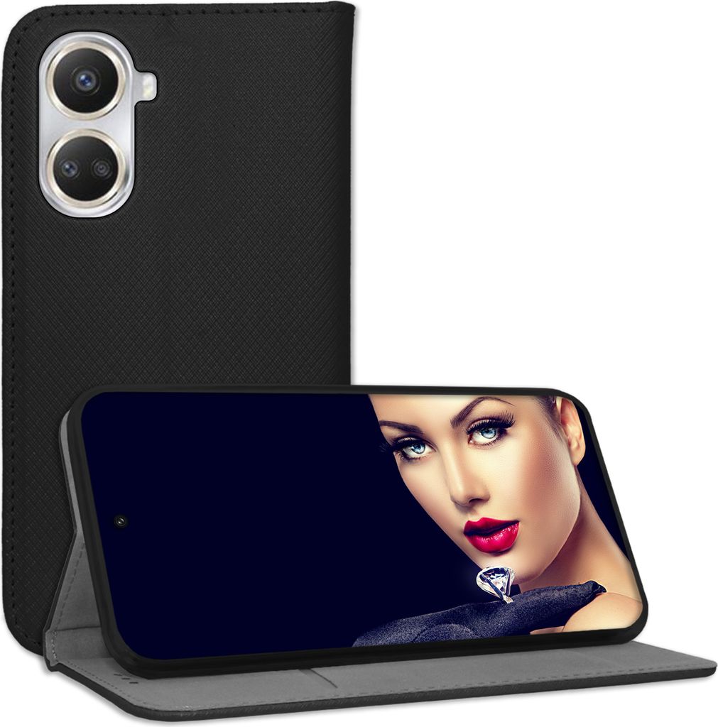 Bookstyle Schutzhülle Klapphülle Schutztasche Etui Cover für Huawei nova 10 SE (BNE-LX1,LX3, 6.67'') - Schwarz