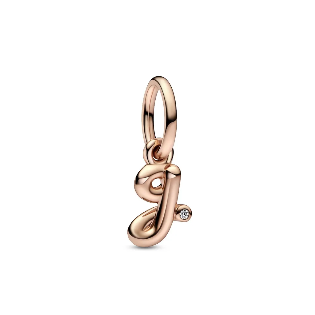 Charm Lettre G Manuscrite Pandora 782535C01 Finition Doré Rose 14k