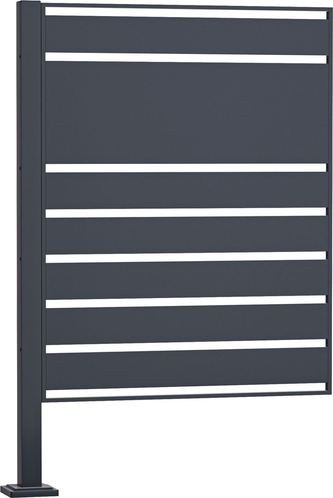 Wiltec Mülltonnenzaun-Erweiterungsmodul in Anthrazit, Sichtschutzzaun aus Stahl für Mülltonnenbox, Mülltonnenverkleidung-Erweiterung