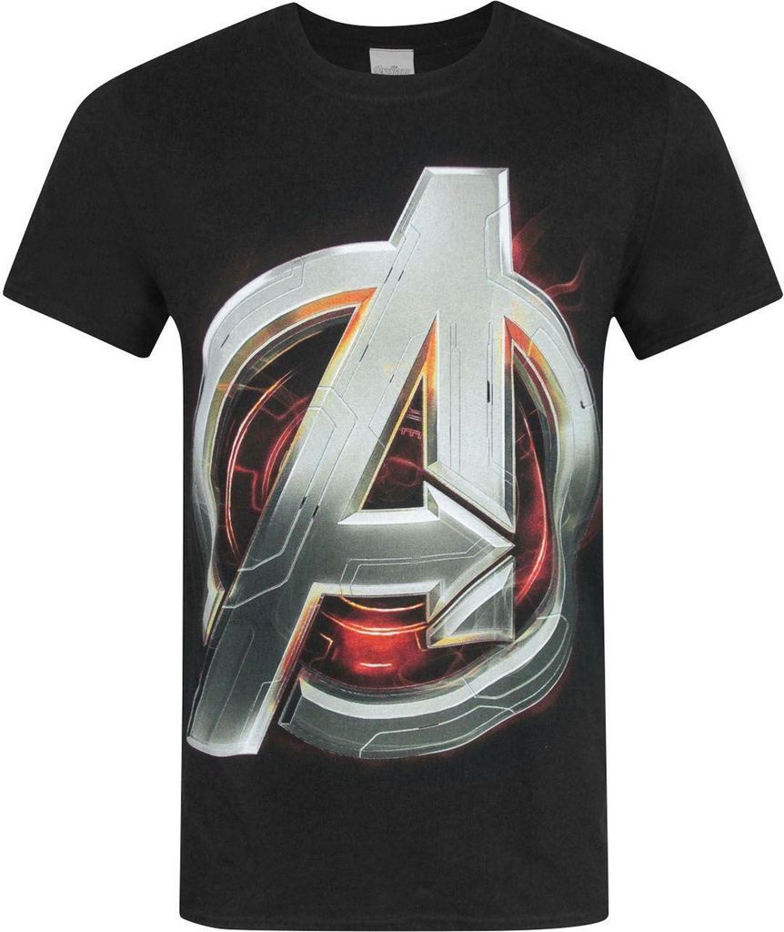 Avengers Age Of Ultron offizielles Herren Logo T-Shirt NS5045 (M) (Schwarz)