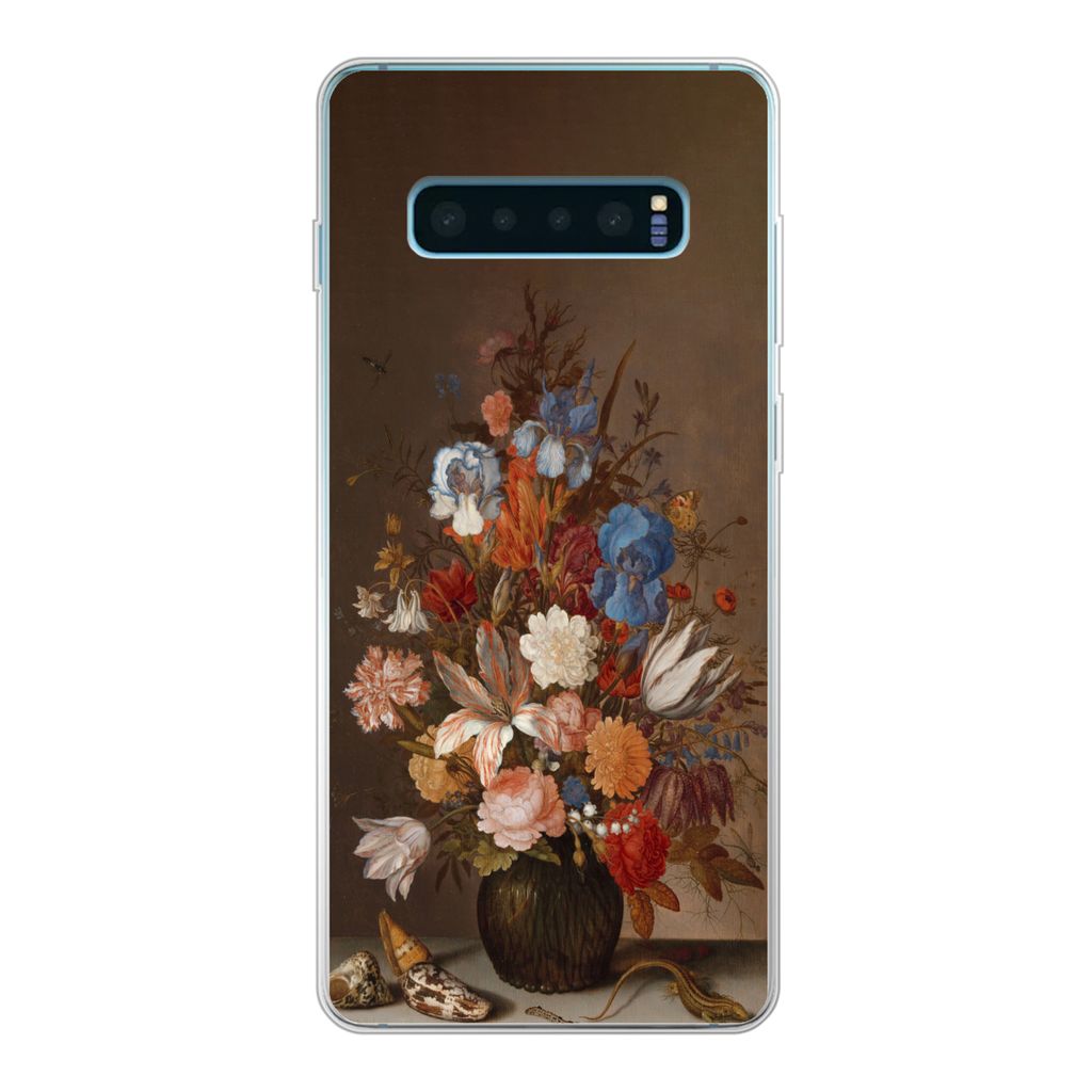 MuchoWow Handyhülle Schutzhülle Hülle für Samsung Galaxy S10 Plus Stilleben mit Blumen - Kunst - Alte Meister Silikon Softcase Handy Hülle -...