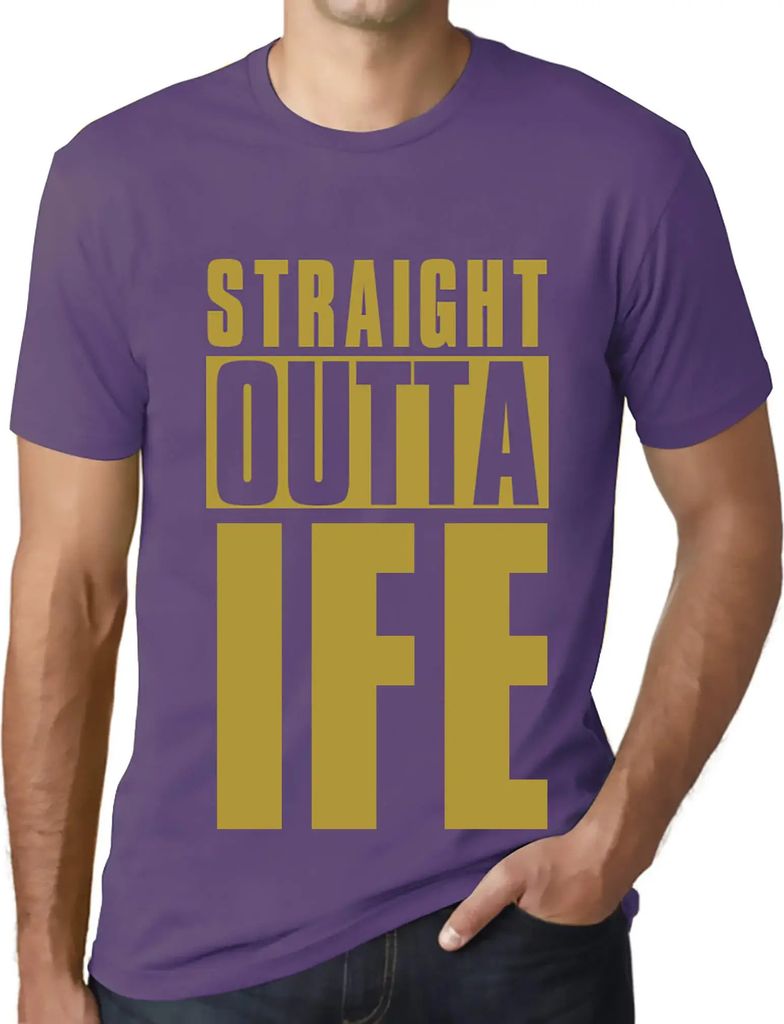 Herren Grafik T-Shirt Direkt aus dem Ife – Straight Outta Ife – Öko-Verantwortlich Vintage Jahrgang Kurzarm Lustige Druck Geburtstag Geschenk ...