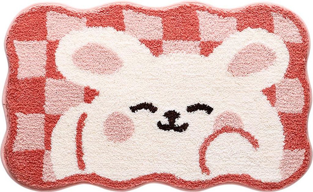 Badezimmer-Flockmatte mit Cartoon-Motiv, saugfähig, für Toilette, WC-Tür, Eingangsbereich