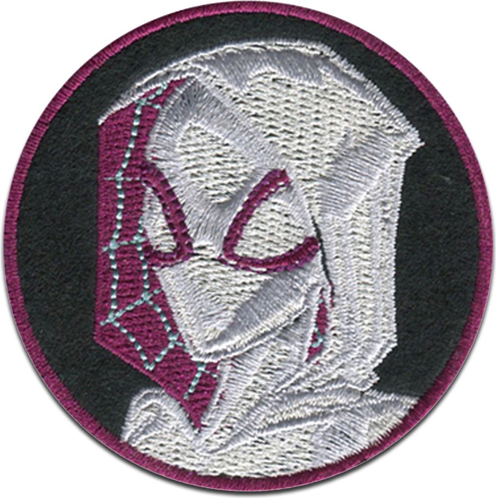 Marvel Spiderman Comic Gwen Stacy Rund - Aufnäher, Bügelbild, Aufbügler, Applikationen, Patches, Größe: 6,1 x 6,1 cm
