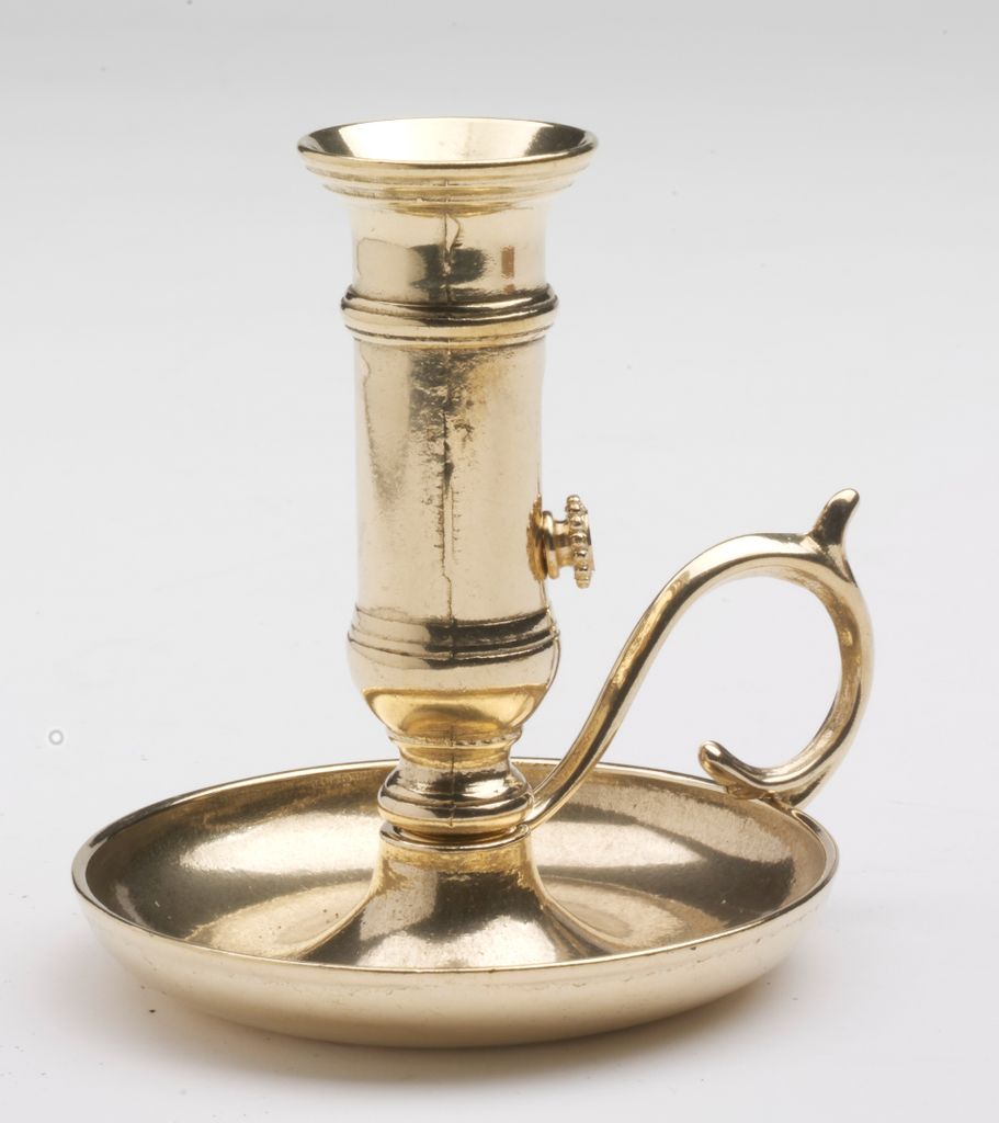 Kerzenleuchter, Schiebeleuchter H 11 cm Messing Gold für Kerzen Ø 2 - 2,5 cm