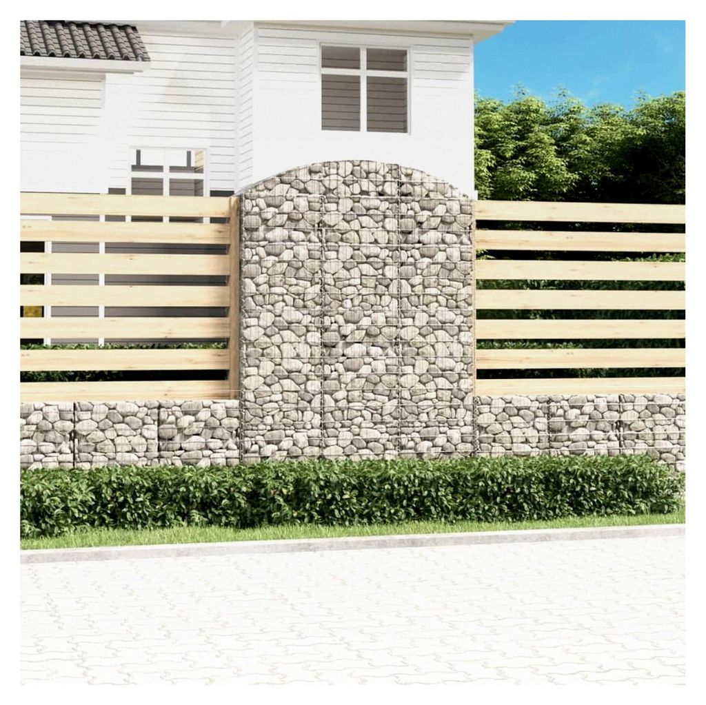 Gabione 150x50x200/220 cm Gabionenkorb Gabionenwand Gabionen Zaun Metall Steinkorb Wand Steingabionen Drahtkorb Dekorative Zäune Gartendeko Verzin...