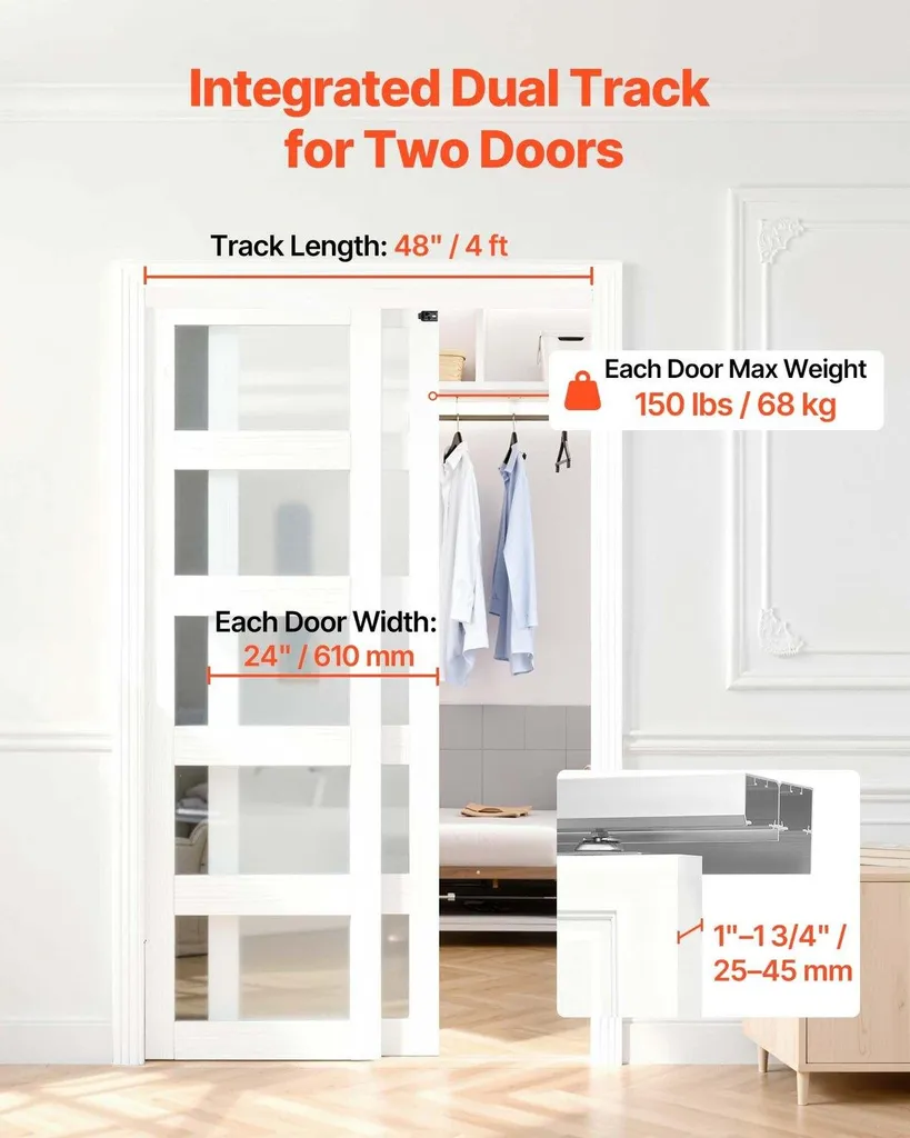 Gagnez de la place avec ce kit rail coulissant double 121cm aluminium
