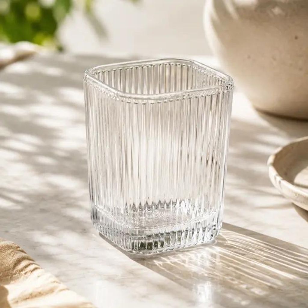 Verres carrés Line, lot de 6, 200 ml pour eau et limonade Image du produit 