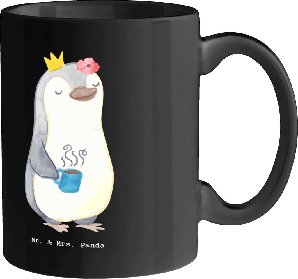 Mr. & Mrs. Panda Kaffeetasse Beamtin Stempelwaffe - Schwarz - Geschenk, Freundin, kreative Geschenke, schöne tasse, mit Herz, Beamte, Anerkennung,...