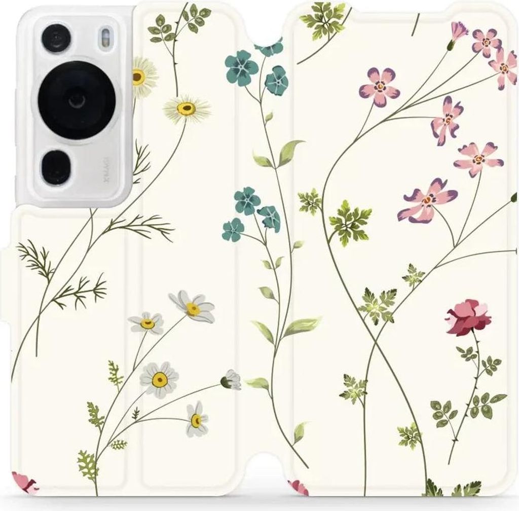 Handyhülle mit klappe für Huawei P60 Pro, Mobiwear Book, Feldblumen