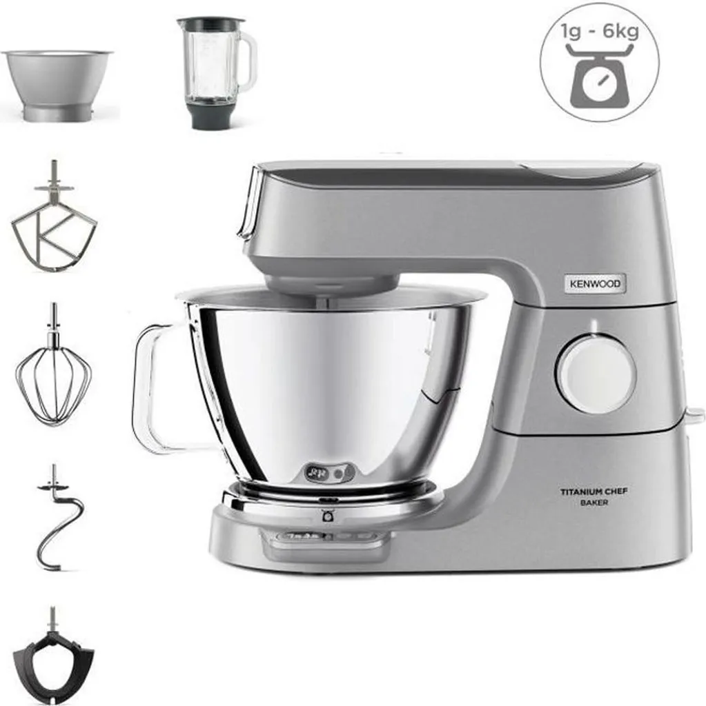 Robot pâtissier multifonction 1200W avec mixeur 1,8L bol en inox