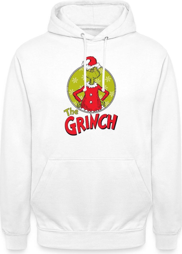 Spreadshirt Der Grinch Logo The Grinch Uni Hoodie, 4XL, Weiß