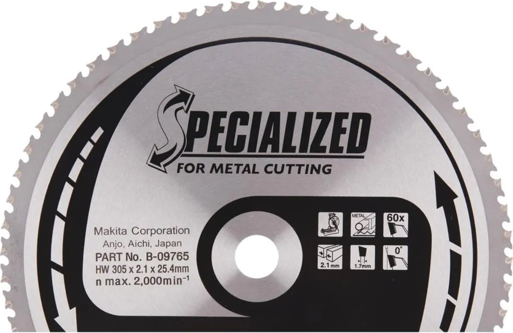 Coupez le métal sans bavure avec la lame Makita TCT 305 x 25,4 mm 60T