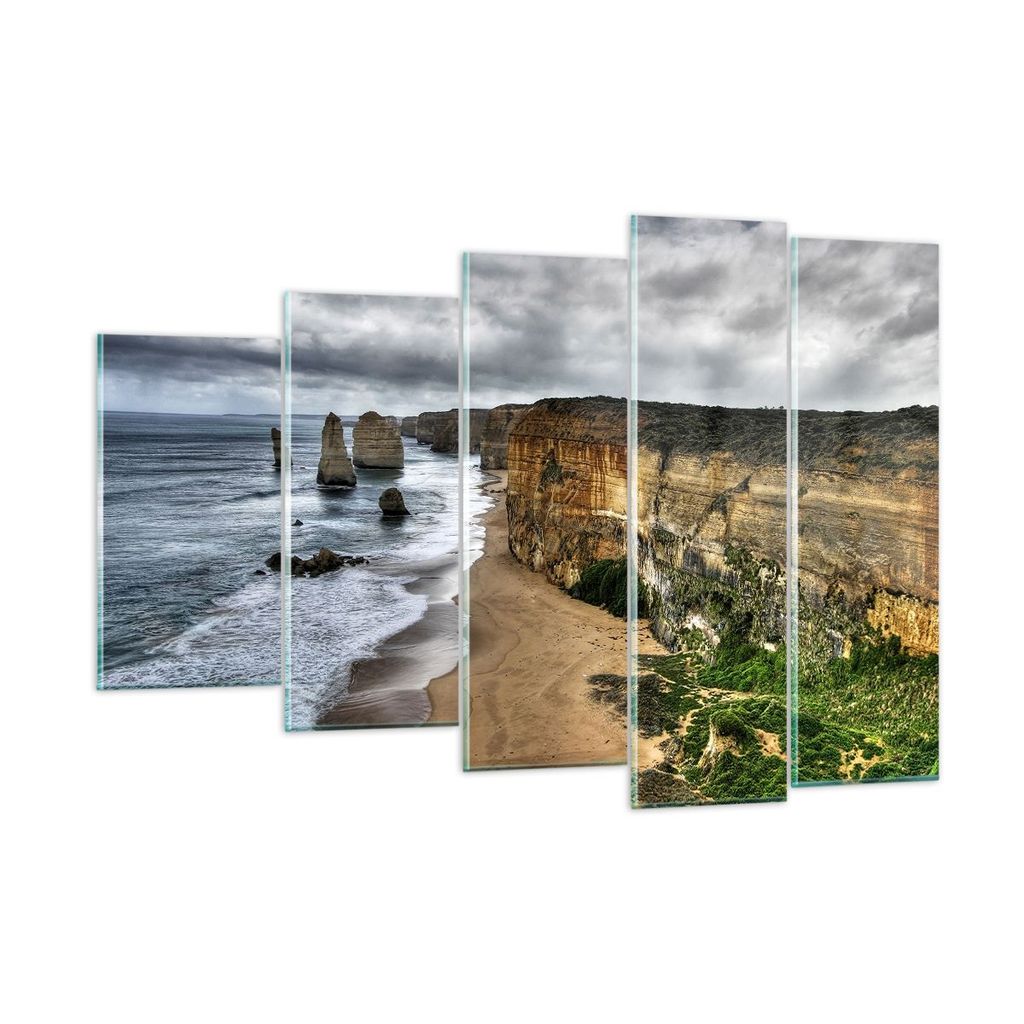 Bilder auf glas - Strand Ozean Landschaft - 150x100cm - Glasbilder - Wandbilder - Kunstdruck - zum Aufhängen bereit - Wanddekoration aus Glas - Gl...