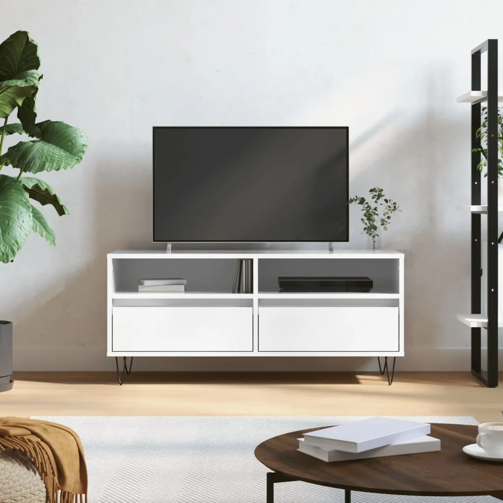 Mobile Porta TV Bianco Lucido Maison Exclusive 100x34,5cm Design Chic