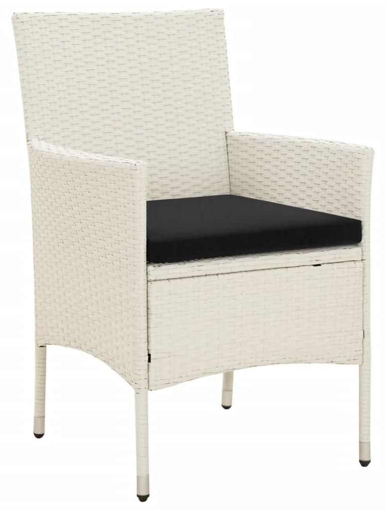 vidaXL Gartenstühle mit Kissen 4 Stk. Poly Rattan Weiß