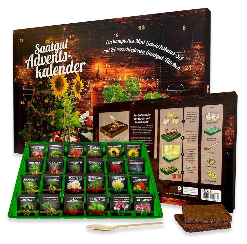 Zaden Adventskalender 2026 Compleet Kweekset met 24 Productafbeelding 