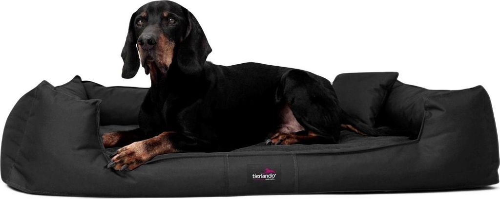 tierlando Orthopädisches Hundebett GOOFY >> inkl. Matratzenschoner << Polyester - Größe: 90x75cm | Farbe: 03 Schwarz