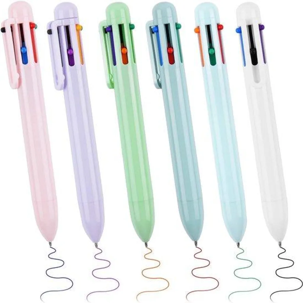 Stylos à bille rétractables pour révisions examens étudiants lot de 6