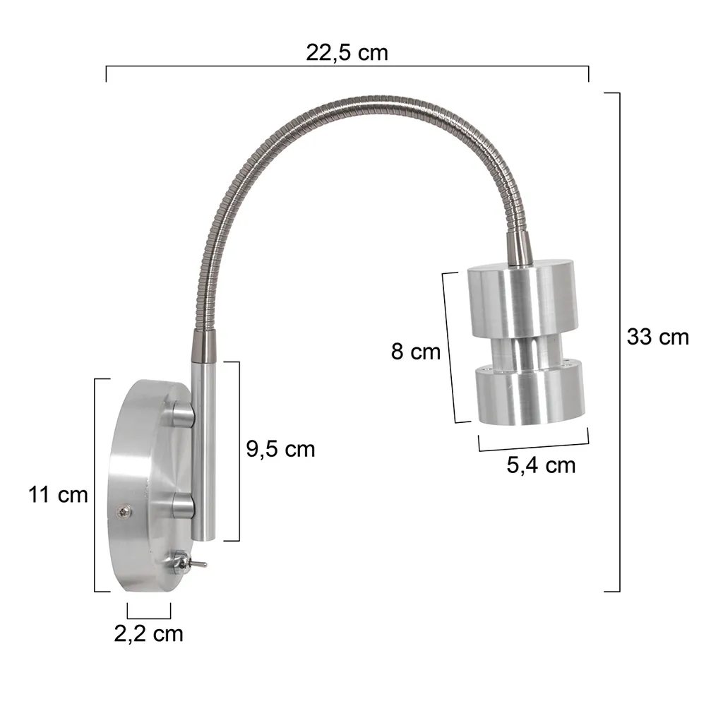Applique de lecture murale Natasja LED Steinhauer acier pour petit espace - 11
