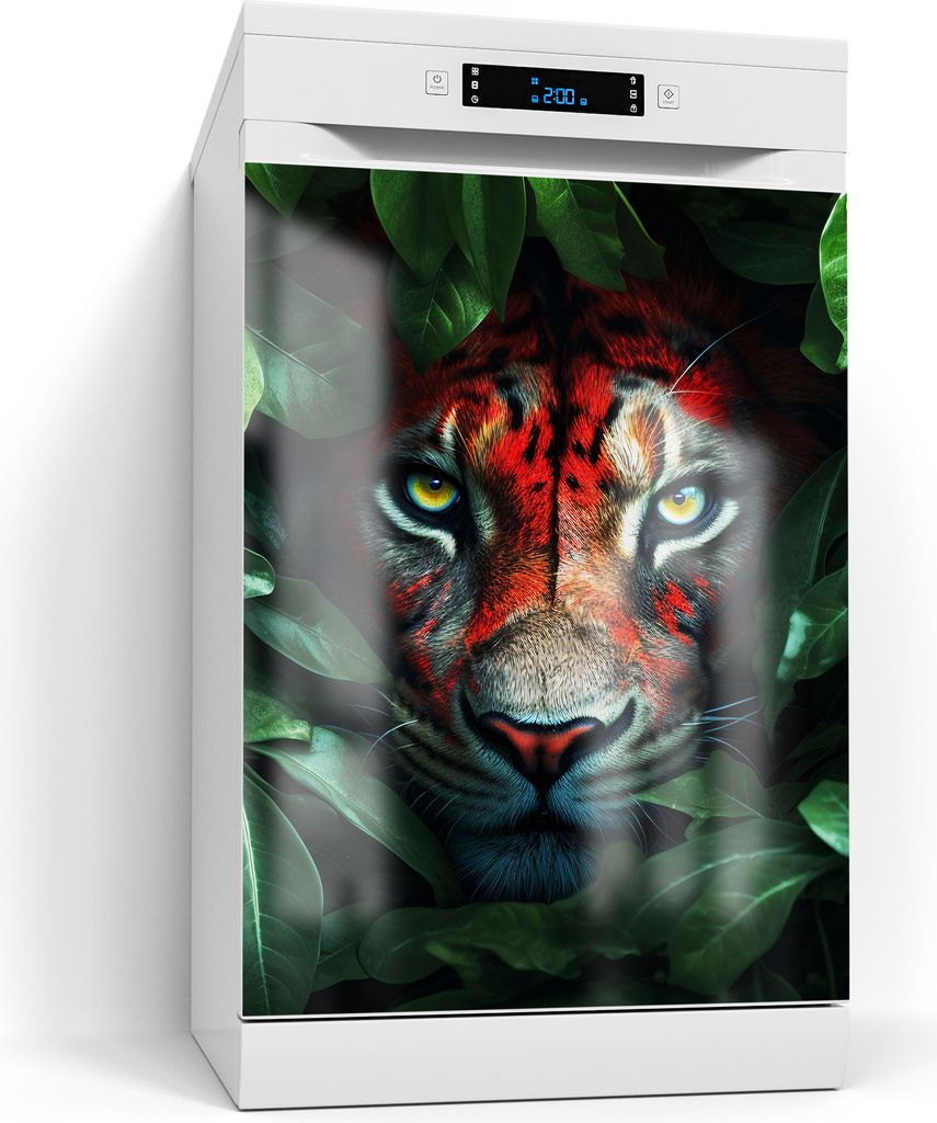 DEQORI Magnetmatte Spülmaschine Standard 60x80 cm 'Dschungelblick' Magnetfolie Deko-Folie