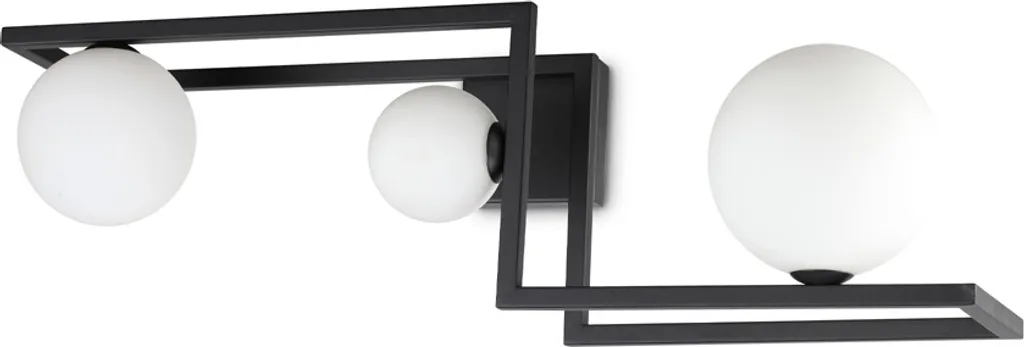 Plafonnier Industriel Noir en Métal avec 3 Luminaires G9 3W 3000K